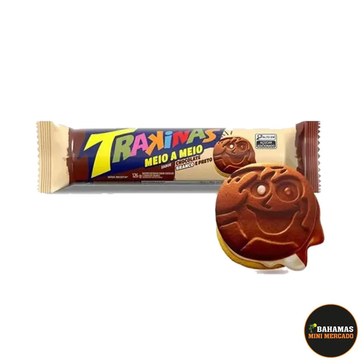 BISCOITO TRAKINAS PRETO/BRANCO 126G