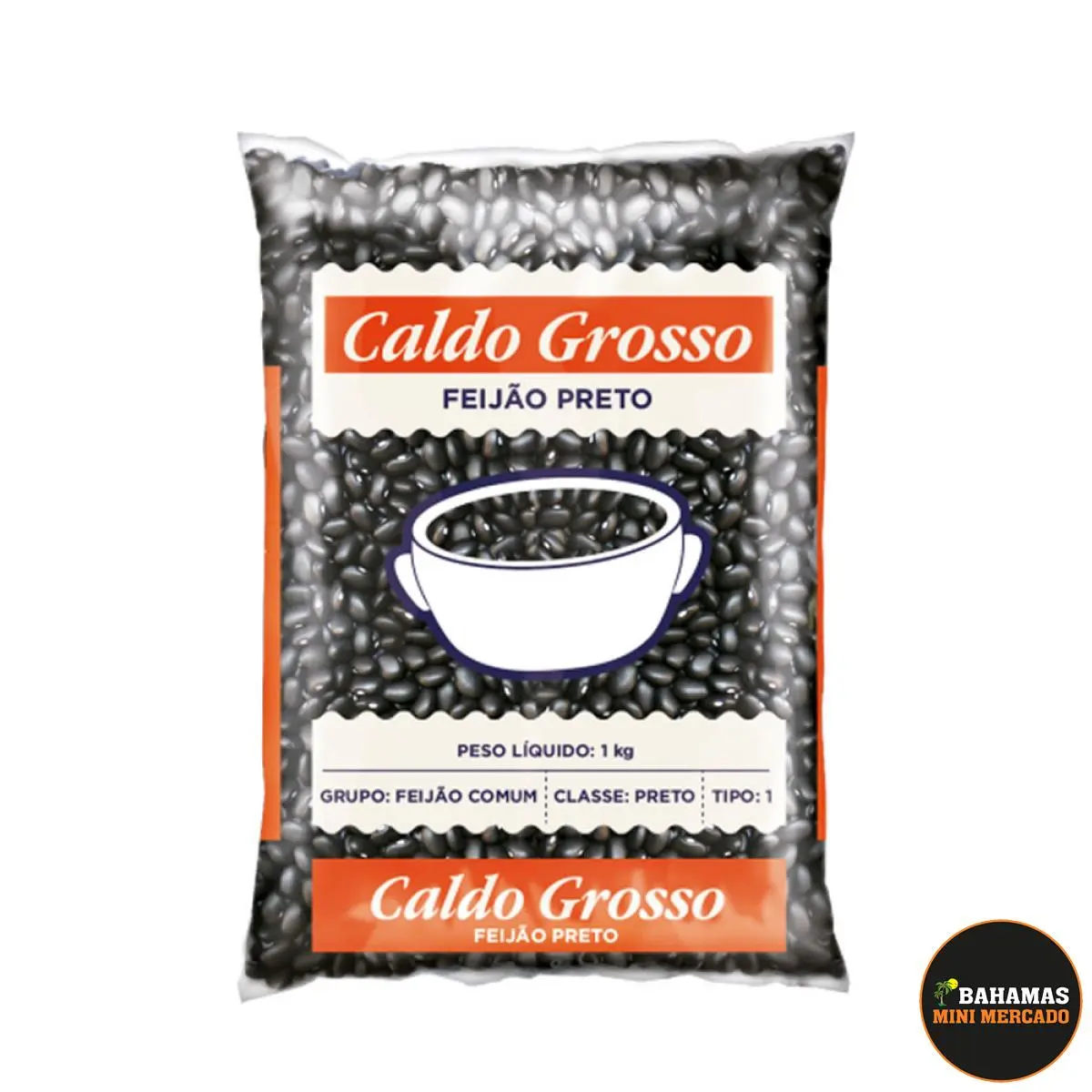 FEIJAO PRETO CALDO GROSSO TIPO 1 1KG